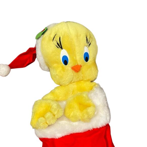 Vintage 3D Head Tweety Bird Plush Christmas Stocking - Picture 2 of 3